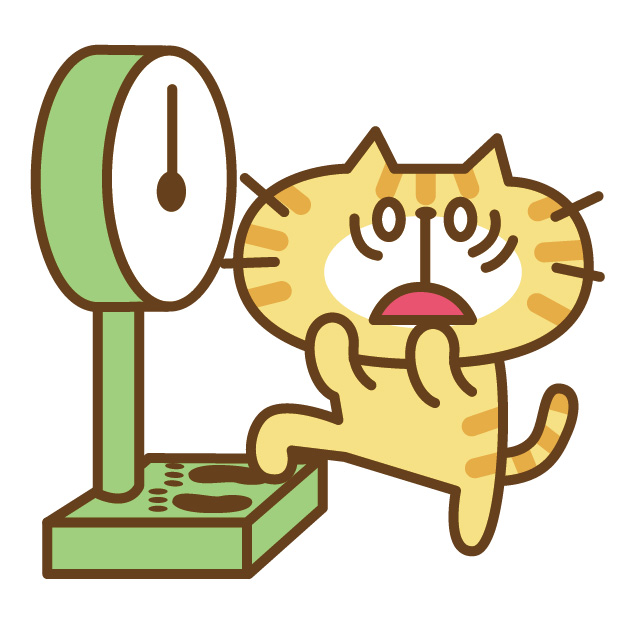 銭湯の体重測定で焦る猫