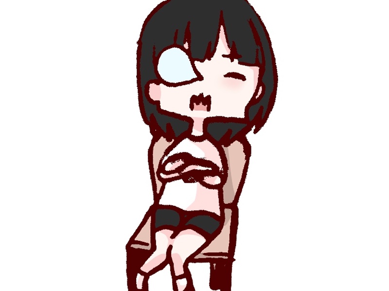 移動中に仮眠する女性