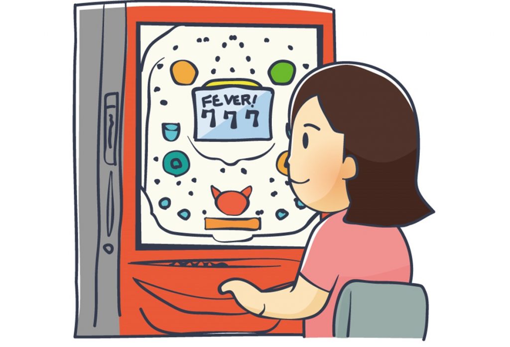息抜きにパチスロに行く主婦