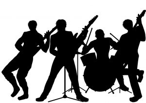 生バンドのシルエット